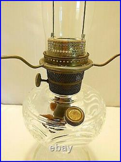 ALADDIN WASHINGTON DRAPE OIL KEROSENE LAMP & CHIMNEY With PARCHMENT SHADE