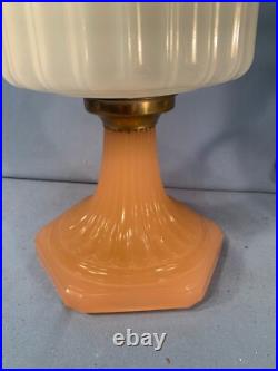 ALADDIN White Font Rose Foot Corinthian Table Lamp Model B-126 B Burner c1935