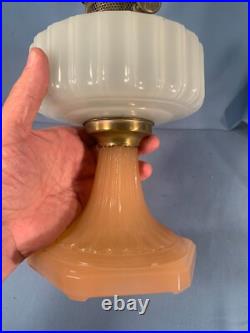 ALADDIN White Font Rose Foot Corinthian Table Lamp Model B-126 B Burner c1935