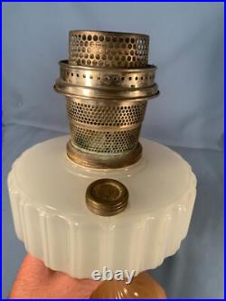 ALADDIN White Font Rose Foot Corinthian Table Lamp Model B-126 B Burner c1935