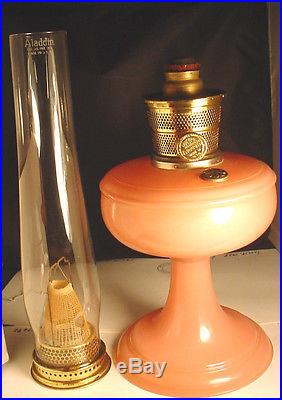 ALADDINModel B SIMPLICITY Kerosene Oil Table Lamp w/BURNER Rose Pink MINTY