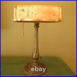 ANTIQUE 1930's ALADDIN COPPER and CAST IRON DESK LAMP / ART DECO 141/4 HIGH