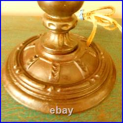 ANTIQUE 1930's ALADDIN COPPER and CAST IRON DESK LAMP / ART DECO 141/4 HIGH