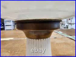 ANTIQUE 1937 ALADDIN DIAMOND QUILT MOONSTONE B-85 OIL LAMP With BURNER & CHIMNEY