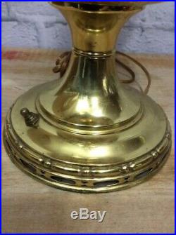 ANTIQUE ALADDIN BRASS KEROSENE oil TABLE LAMP SHADE MODEL NO. 8 ELECTRIFIED
