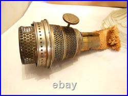 ANTIQUE ALADDIN CLEAR CRYSTAL CORINTHIAN OIL LAMP with CHIMNEY & MODEL B BURNER