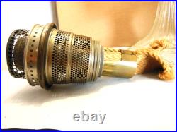 ANTIQUE ALADDIN CLEAR CRYSTAL CORINTHIAN OIL LAMP with CHIMNEY & MODEL B BURNER