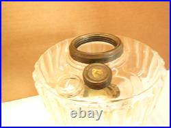 ANTIQUE ALADDIN CLEAR CRYSTAL CORINTHIAN OIL LAMP with CHIMNEY & MODEL B BURNER