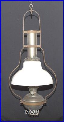 ANTIQUE ALADDIN COUNTRY STORE HANGING OIL LAMP With SHADE