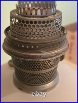 ANTIQUE ALADDIN Ivory/White Nu Type Model B Alacite Glass Oil Lamp