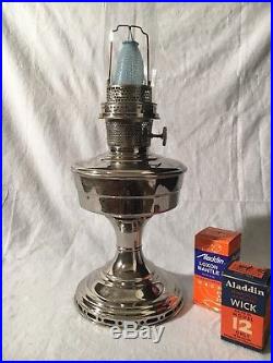 ANTIQUE ALADDIN KEROSENE OIL LAMP MODEL NO. 12 SURVIVAL EMERGENCY LIGHT HEAT assy