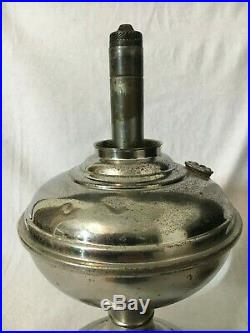 ANTIQUE ALADDIN KEROSENE oil TABLE LAMP MODEL 3 NO. 4 TRANSITION flame spreader