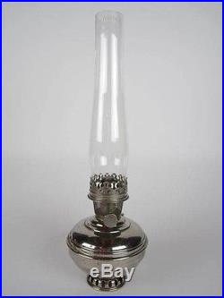 ANTIQUE ALADDIN MODEL 6 NICKEL FINISH HANGING OIL KEROSENE LAMP SHADE GLASS OLD