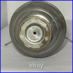 ANTIQUE ALADDIN MODEL 9 NICKEL PLATED BRASS OIL LAMP w PAINTED FLORAL PINK SHADE