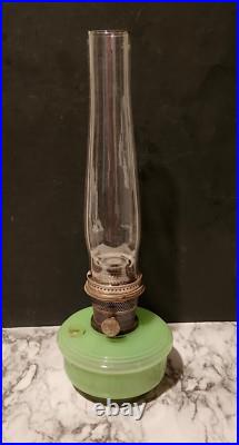 ANTIQUE ALADDIN Nu Type Model B GREEN JADITE jadeite Glass OIL LAMP Light ANTIQUE ALADDIN Nu Type Model B GREEN JADITE jadeite Glass OIL LAMP Light