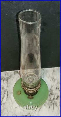 ANTIQUE ALADDIN Nu Type Model B GREEN JADITE jadeite Glass OIL LAMP Light