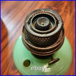 ANTIQUE ALADDIN Nu Type Model B GREEN JADITE jadeite Glass OIL LAMP Light