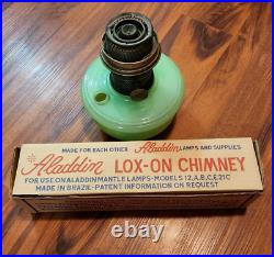 ANTIQUE ALADDIN Nu Type Model B GREEN JADITE jadeite Glass OIL LAMP Light
