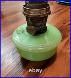 ANTIQUE ALADDIN Nu Type Model B GREEN JADITE jadeite Glass OIL LAMP Light ANTIQUE ALADDIN Nu Type Model B GREEN JADITE jadeite Glass OIL LAMP Light