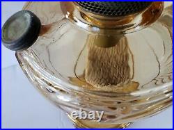 ANTIQUE ALADDIN OIL LAMP NU-TYPE Model B Chicago HONEY AMBER GLASS DRAPE