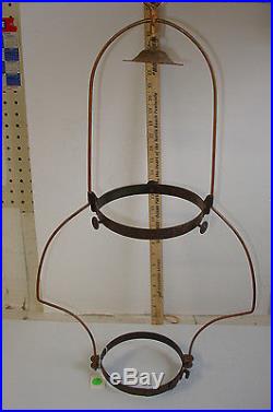 ANTIQUE Aladdin Mantle Lamp Compnay Model 1/2 Hanging Lamp Frame Smoke BellBRASS