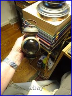 ANTIQUE BICYCLE LAMP Aladdin Uncle Sam COLORED JEWELS ON SIDES As Is As Shown