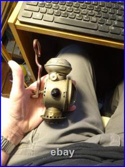 ANTIQUE BICYCLE LAMP Aladdin Uncle Sam COLORED JEWELS ON SIDES As Is As Shown