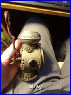 ANTIQUE BICYCLE LAMP Aladdin Uncle Sam COLORED JEWELS ON SIDES As Is As Shown