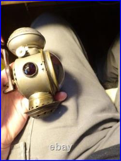 ANTIQUE BICYCLE LAMP Aladdin Uncle Sam COLORED JEWELS ON SIDES As Is As Shown