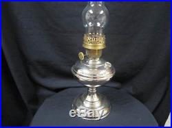 ANTIQUE CHROME ALADDIN MODEL NO. 6 KEROSENE OIL LAMP COMPLETE GREAT CHROME