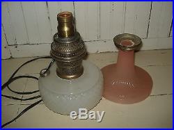 ANTIQUE VINTAGE ALADDIN Pink Opalescent Lamp (Parts)