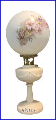 Alacite Uranium Tall Aladdin Lincoln drape lamp base glows with black light