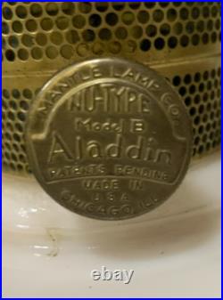 Alacite Uranium Tall Aladdin Lincoln drape lamp base glows with black light