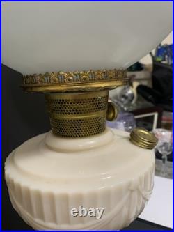 Alacite Uranium Tall Aladdin Lincoln drape lamp base glows with black light