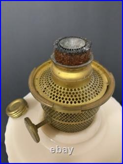 Alacite Uranium Tall Aladdin Lincoln drape lamp base glows with black light