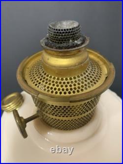 Alacite Uranium Tall Aladdin Lincoln drape lamp base glows with black light