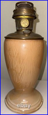 Aladdin 10 Peach / Tan Venetian Art Craft Vase Lamp Variegated Antique Original