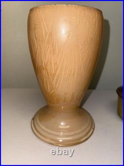 Aladdin 10 Peach / Tan Venetian Art Craft Vase Lamp Variegated Antique Original