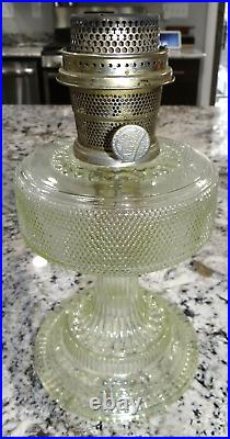 Aladdin 104 Colonial Kerosene Oil Lamp Clear Glass w Good B Burner 1933 Antique