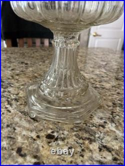 Aladdin 107 Cathedral Model B 1934 Clear Footed Electrified Lamp W Drape Shade