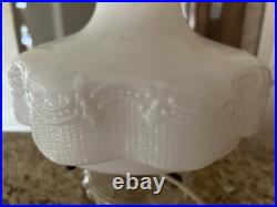 Aladdin 107 Cathedral Model B 1934 Clear Footed Electrified Lamp W Drape Shade