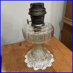 Aladdin 107 Cathedral Model B 1934 Clear Footed Kerosene Oil Lamp