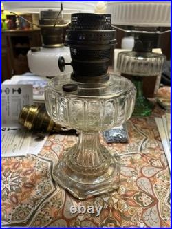 Aladdin 107 Cathedral Model B 1934 Clear Footed Kerosene Oil Lamp