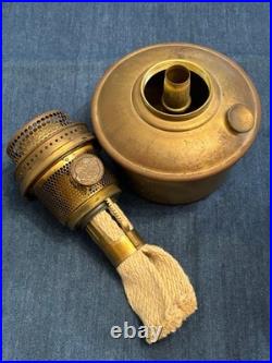 Aladdin 1231A Amber Apha Art Glass Model 12 Vase Oil Lamp 10 1/4