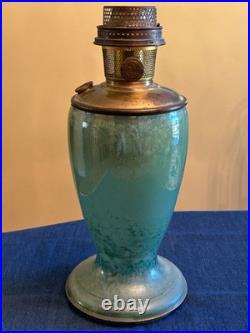 Aladdin 1243 Green Venetian Art Craft Model 12 Vase Oil Lamp 10 1/4