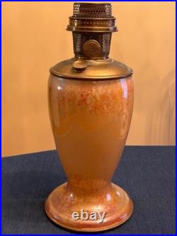 Aladdin 1245 Peach Venetian Art Craft Model 12 Vase Oil Lamp 10 1/4