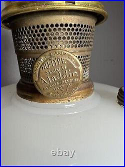 Aladdin 1930's Corinthian Model B White Moonstone Kerosene Lamp, Oil Lamp