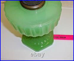 Aladdin 1930's Jadeite Green Corinthian Oil Lamp. Model B Burener Chicago, ILL