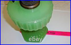 Aladdin 1930's Jadeite Green Corinthian Oil Lamp. Model B Burener Chicago, ILL