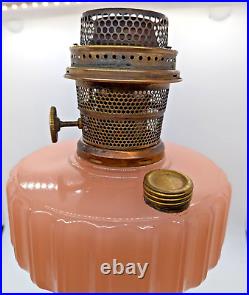 Aladdin 1930s Nu-Type Model B Rose Moonstone Kerosene/Oil Lamp, Original Chimney